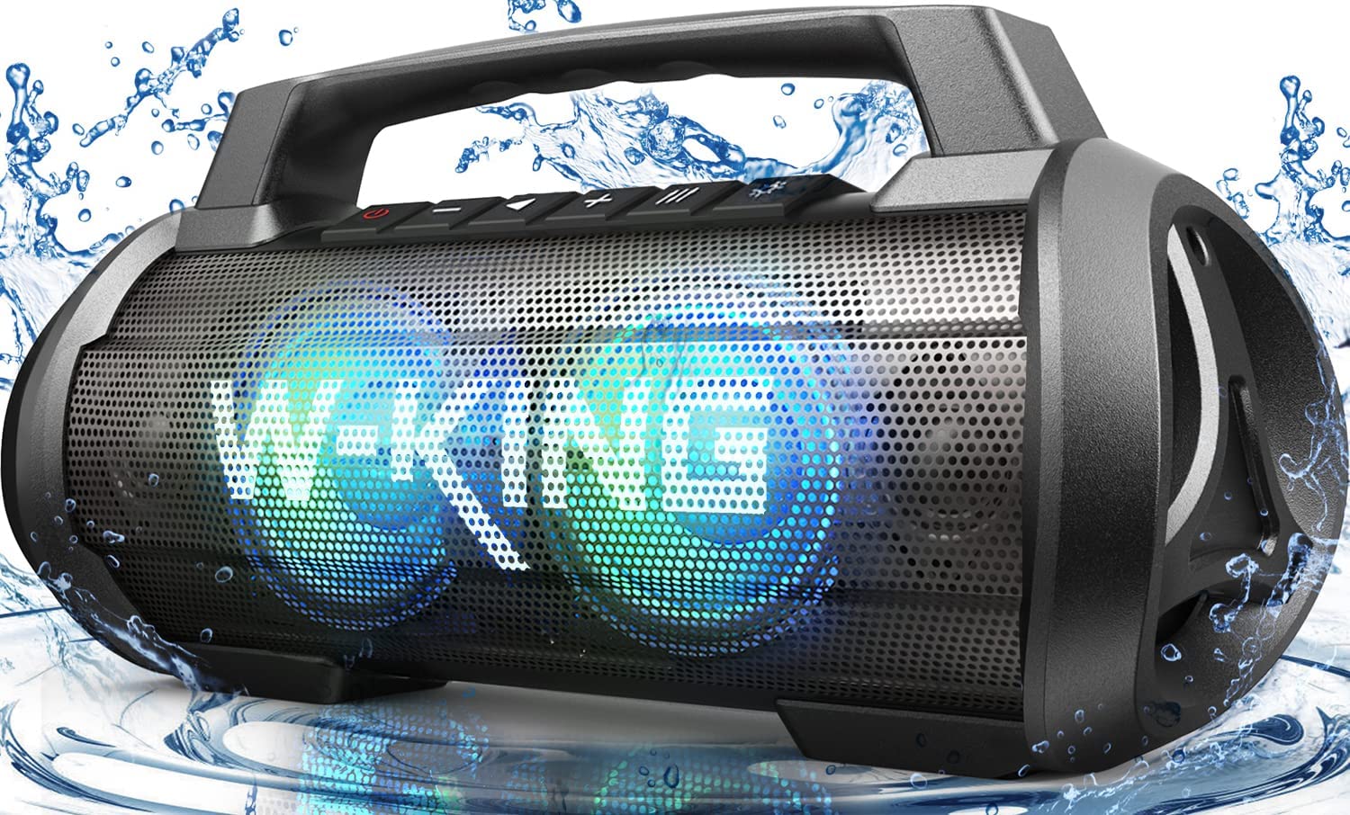 Преносима колонка W-KING D10, 90W RMS, Bluetooth, AUX, USB-C, Micro SD, IPX6 защита от вода, DJ ефекти, Караоке, Черна
