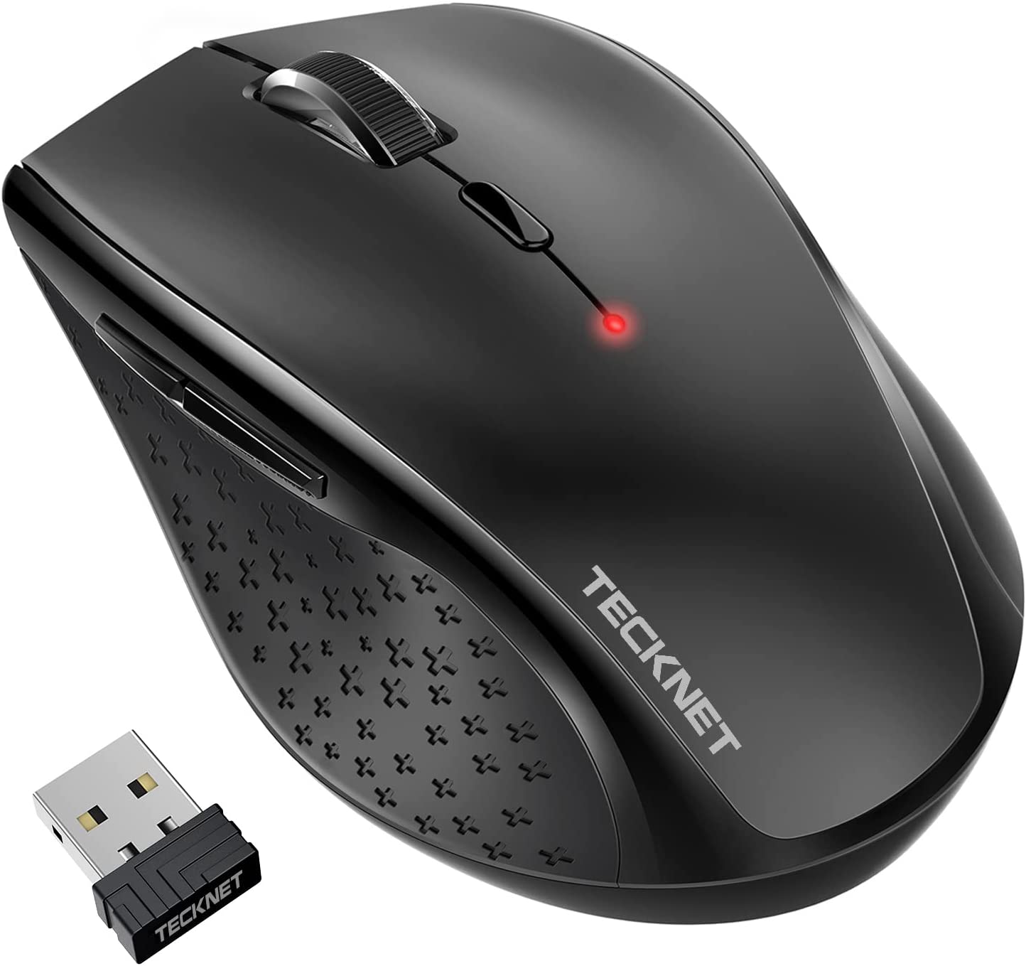 Безжична мишка TeckNet, 3200 DPI, Оптична, 6 бутона, Черна