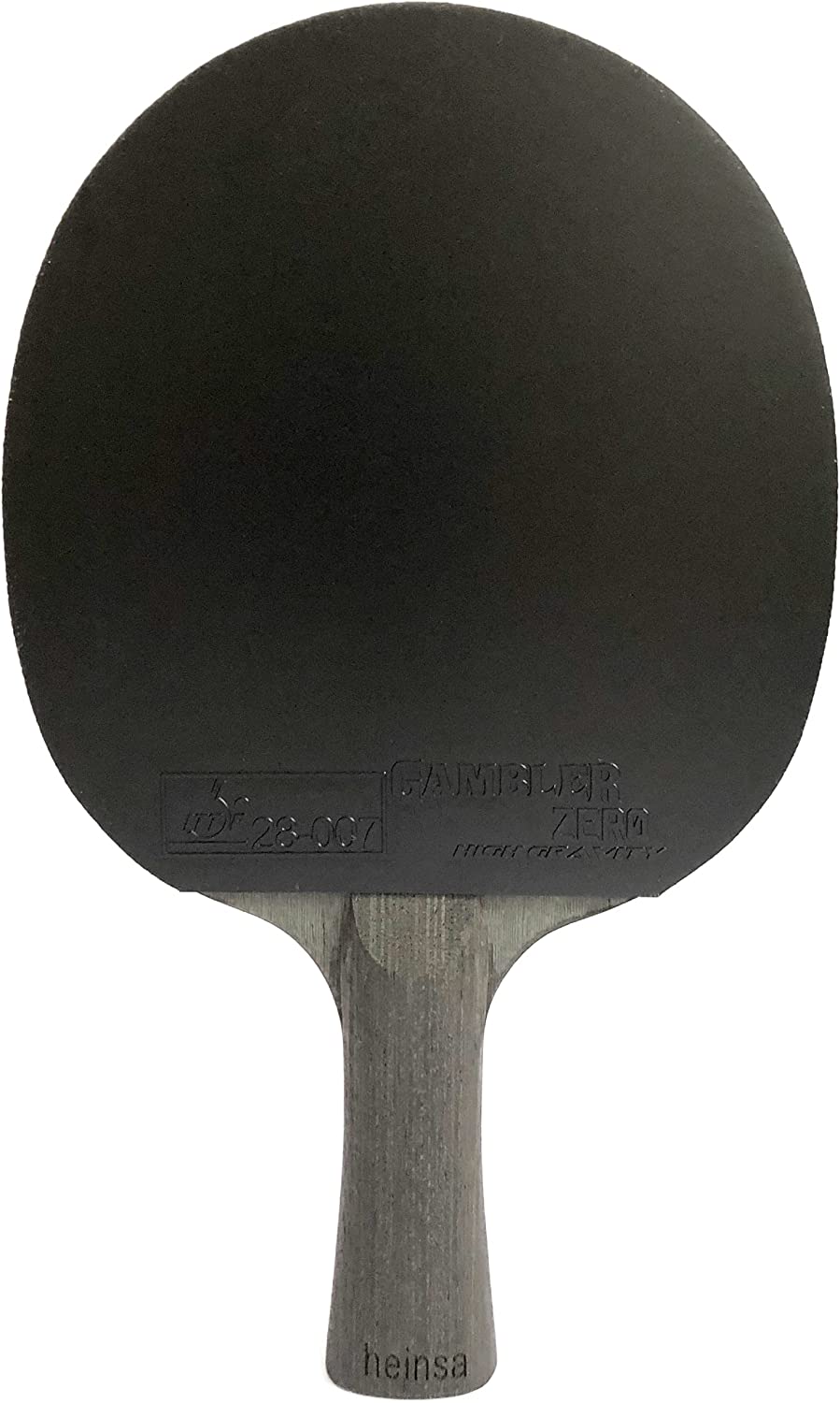 Професионална хилка за тенис на маса heinsa Carbon Black Edition, Одобрени от ITTF подложки, 2.1мм гъба