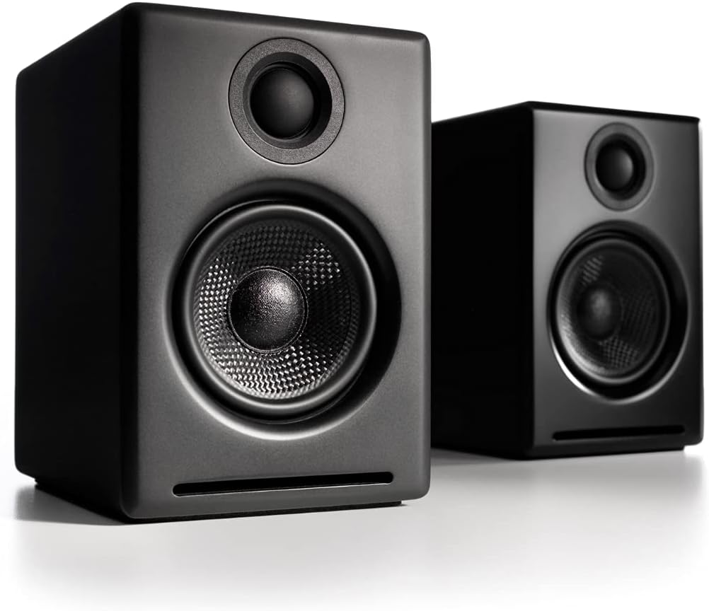 Колонки за компютър Audioengine A2+, 60W, USB, AUX, Bluetooth, Черни