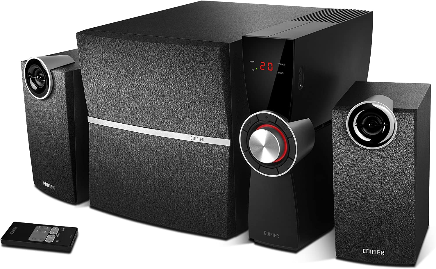 Колонки за компютър Edifier C2X 2.1, 35W RMS, AUX, OPT, Черни