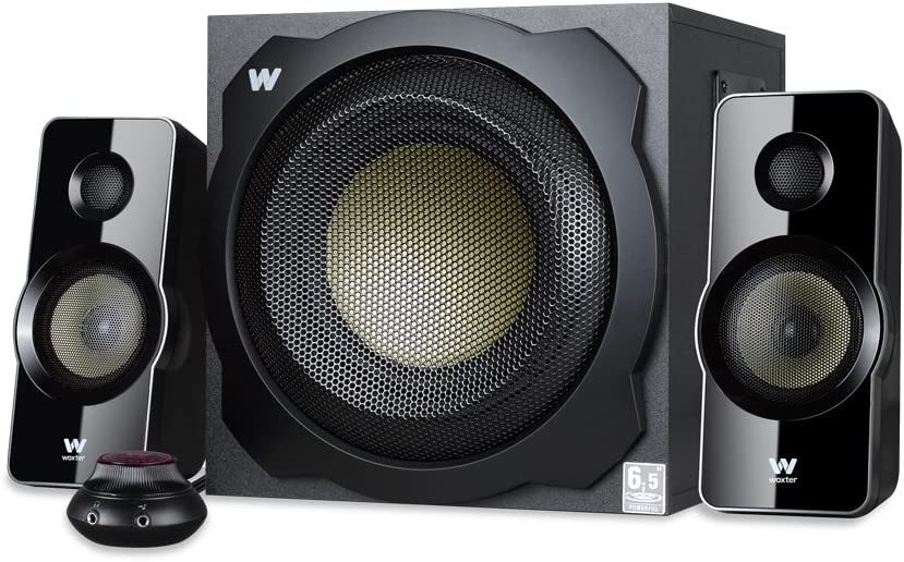 Колонки за компютър Woxter, 150W RMS, AUX, 2.1 канала, Дистанционно с кабел, Черни