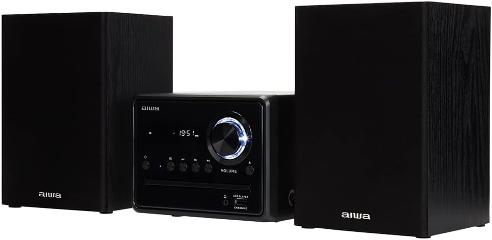 Аудио система Aiwa MSBTU-300, 20W RMS, Bluetooth, USB-A 2.0, AUX, FM радио, CD устройство, Дистанционно, Черна