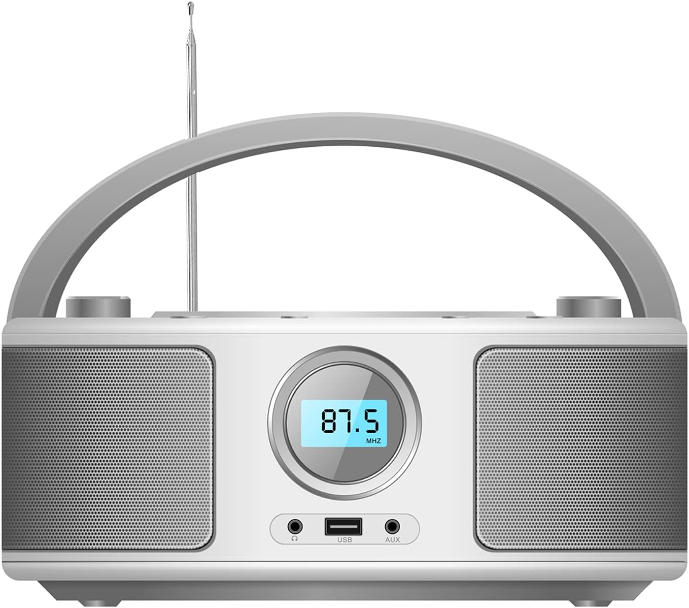 Аудио система WISCENT WTB-791 Boombox, 4W RMS, Bluetooth, USB-A 2.0, AUX, CD устройство, FM радио, Дистанционно, Сива