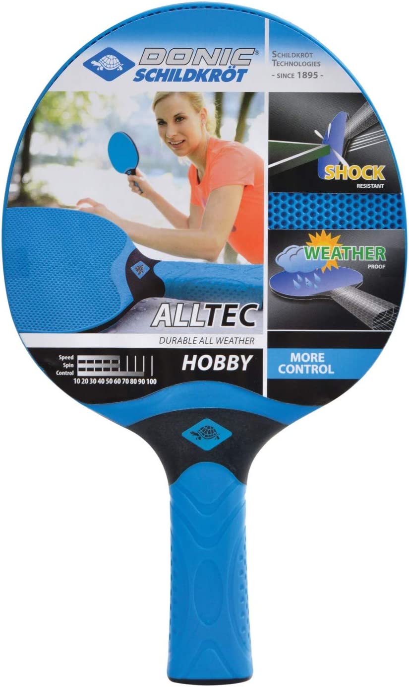 Хилка за тенис на маса Donic-Schildkröt AllTec Hobby, Удароустойчива, Миеща се, Пластмасова, За игра на открито, Синя