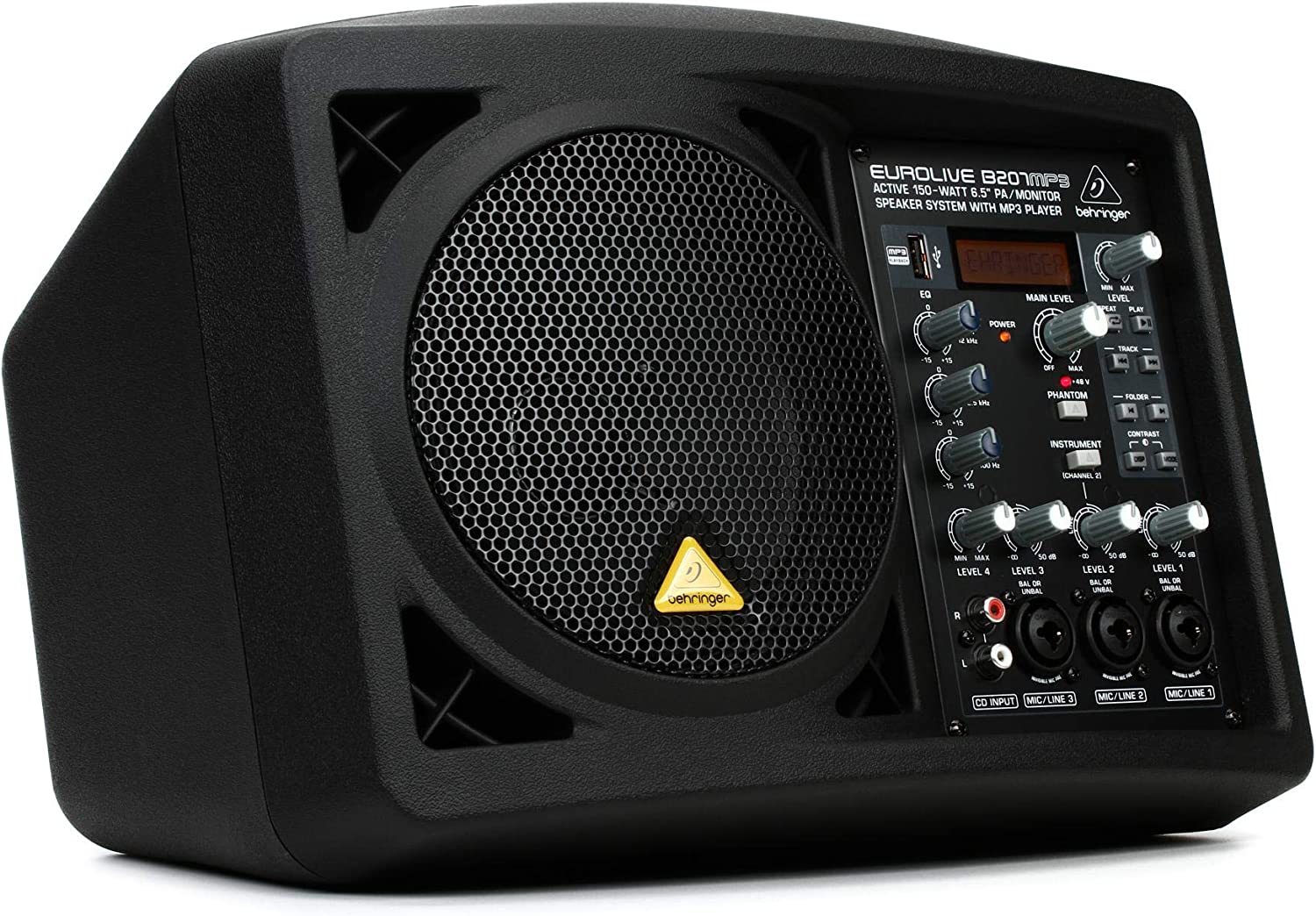 Активна тонколона Behringer B207MP3, 150W RMS, XLR, RCA, USB-A 2.0, EQ, Черна