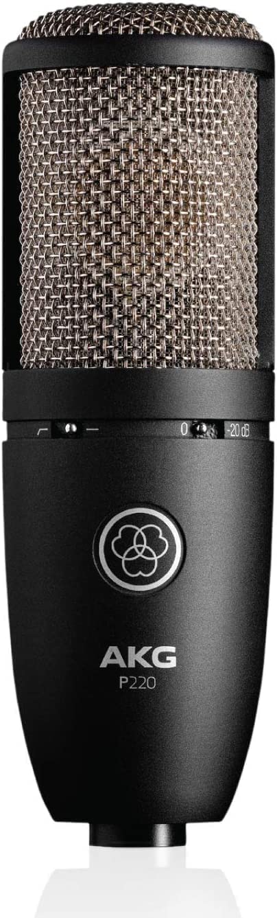 Микрофон AKG P220, Кардиоид, обхват на предаване 20Hz- 20kHz, XLR 3 пина, Черен