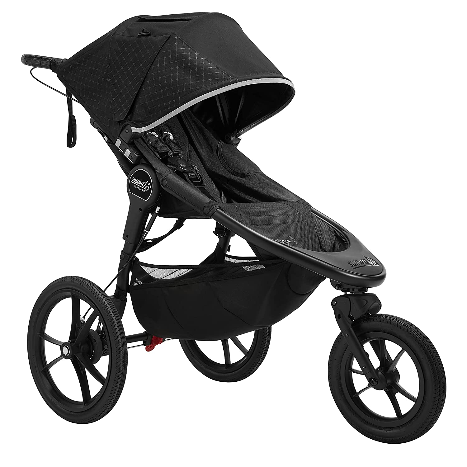 Бебешка количка BABY JOGGER Summit X3, Товаримост до 22кг, Сгъваема, Сенник, Ръчна спирачка, UV50+, 360° въртене, Черна