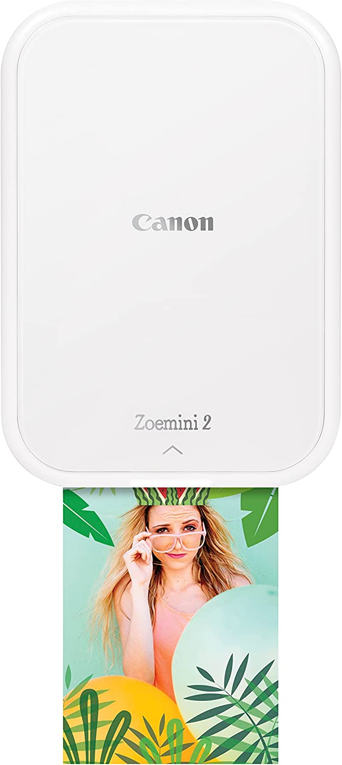 Фотопринтер Canon Zoemini 2, Bluetooth, USB type C, Цинков печат, Портативен, Цветен, Защитен слой, 300x500 DPI, Бял