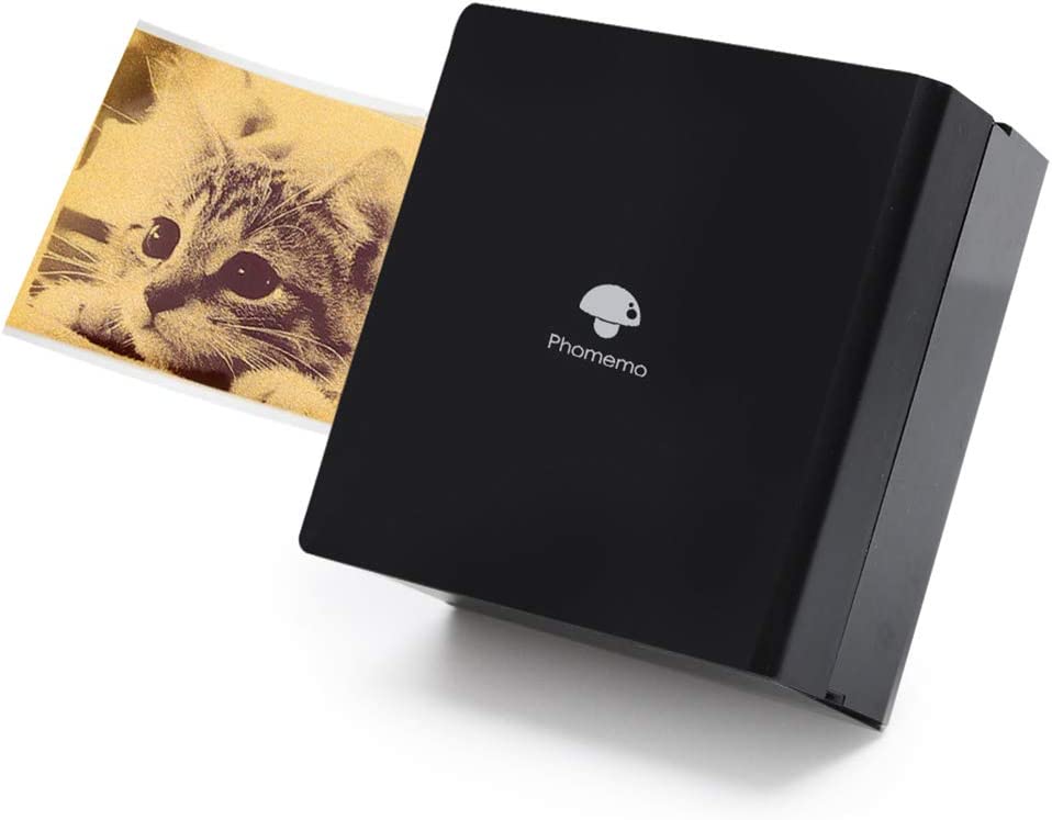 Фотопринтер Phomemo M02, Bluetooth, USB-A 2.0, Термален печат, Портативен, Монохромен, 200 DPI, Черен