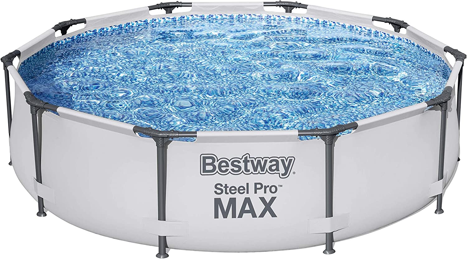 Басейн Bestway Steel Pro MAX, 305 x 76 см, Воден капацитет 4678 литра, Лесно и бързо сглобяване, Сив