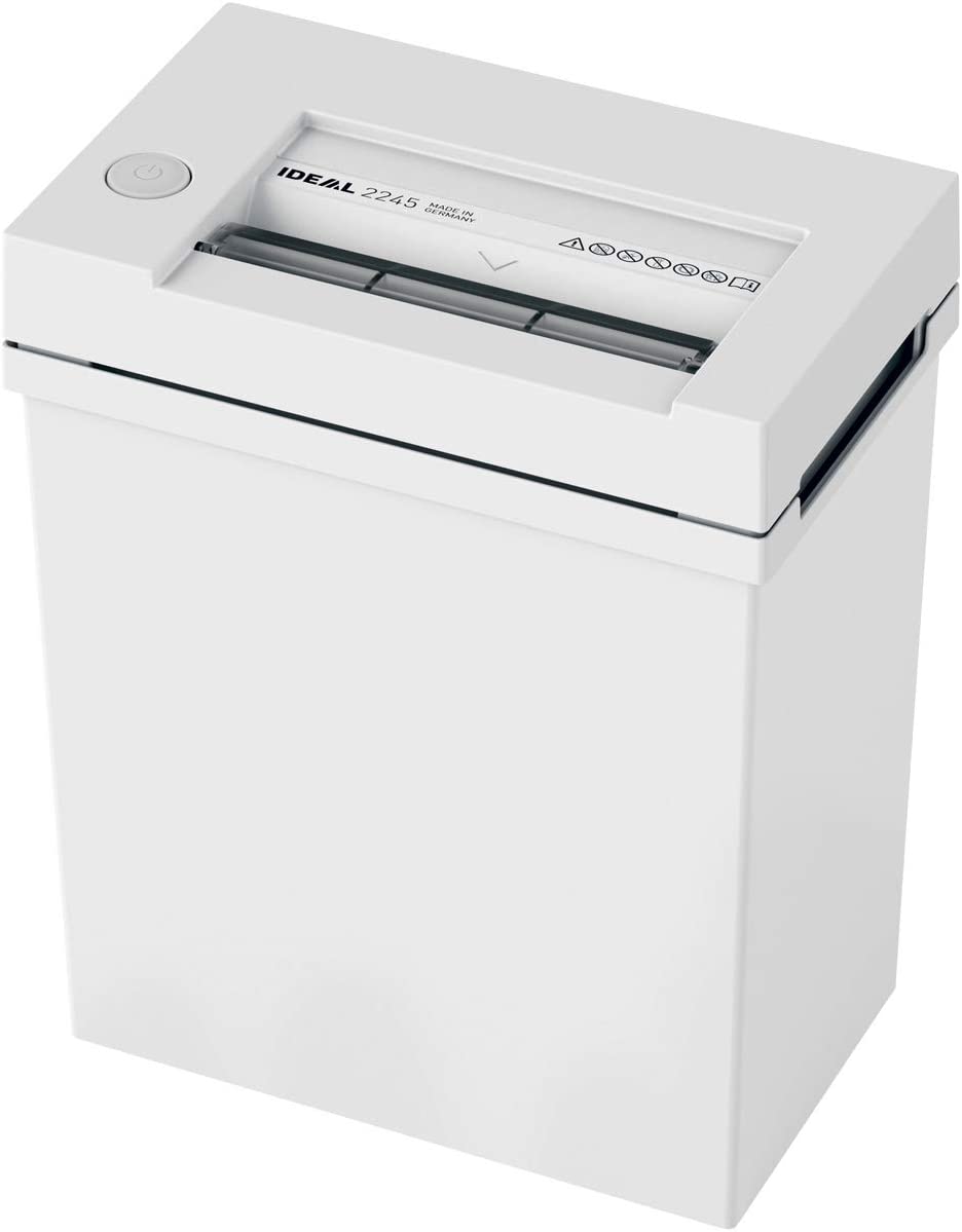 Шредер IDEAL 2245, За хартия/карти/телбод/кламери, Ниво на сигурност P-2, Автоматичен старт/стоп, LED индикатори, 20л