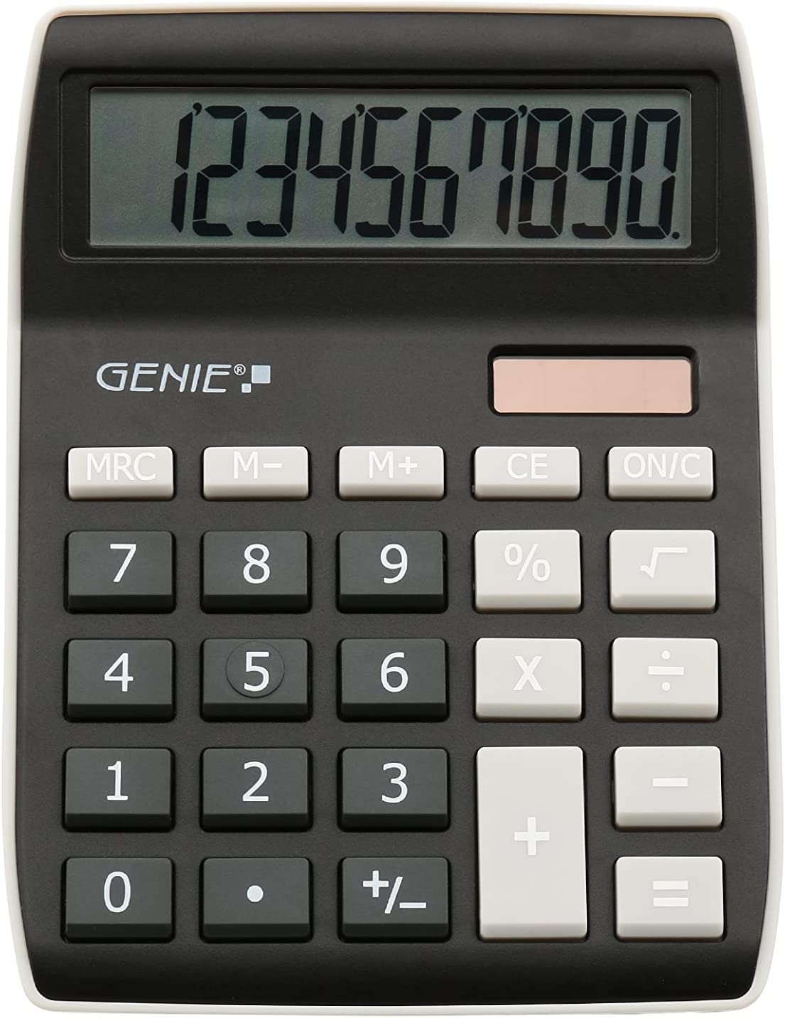 Калкулатор Genie S 840, 10-разряден, Стилен дизайн, Соларен панел, Включена батерия, Черен