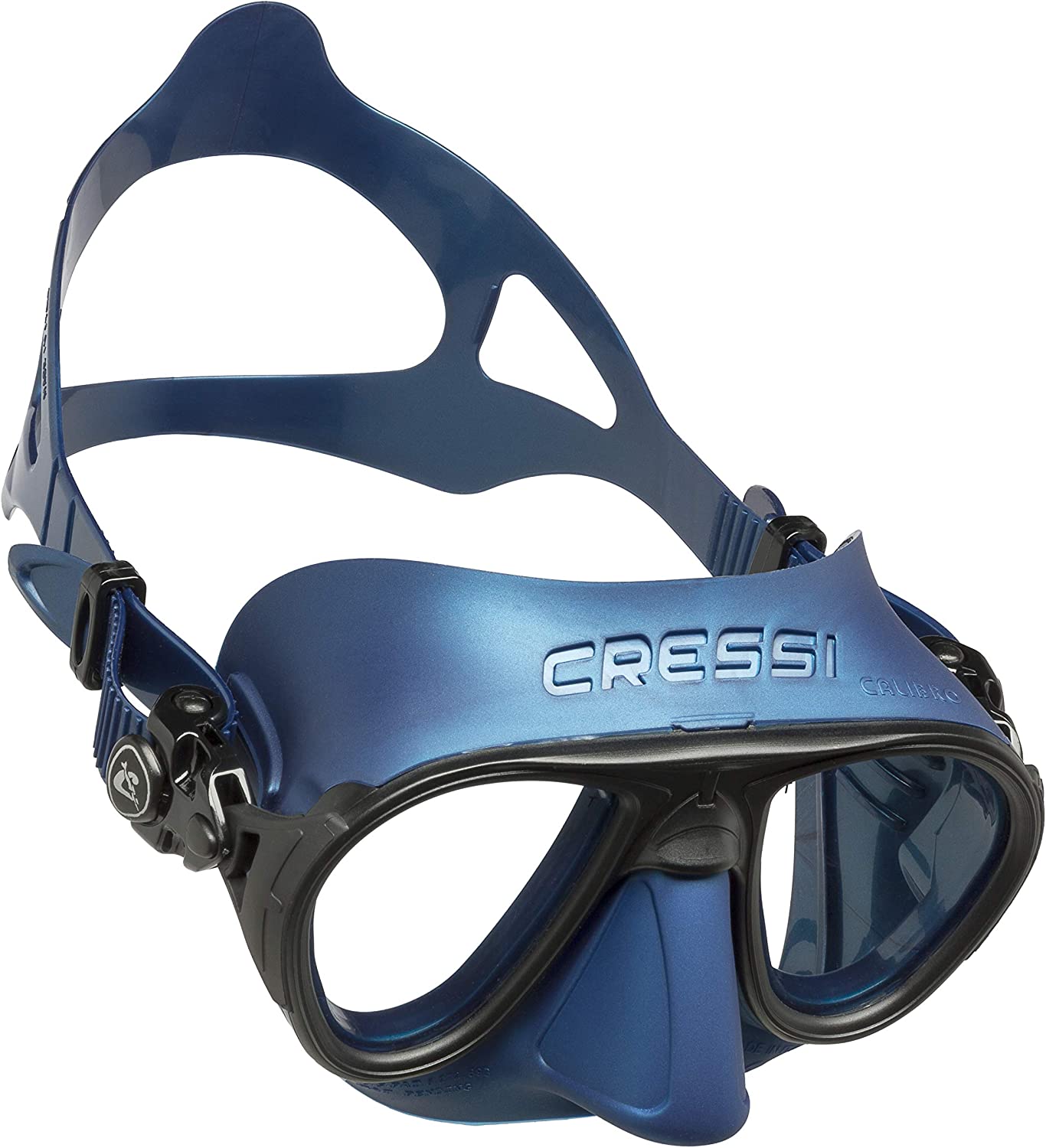 Маска за гмуркане Cressi CaliberМаска за гмуркане Cressi Caliber, Регулируема каишка, Защита против замъглявване, Синя