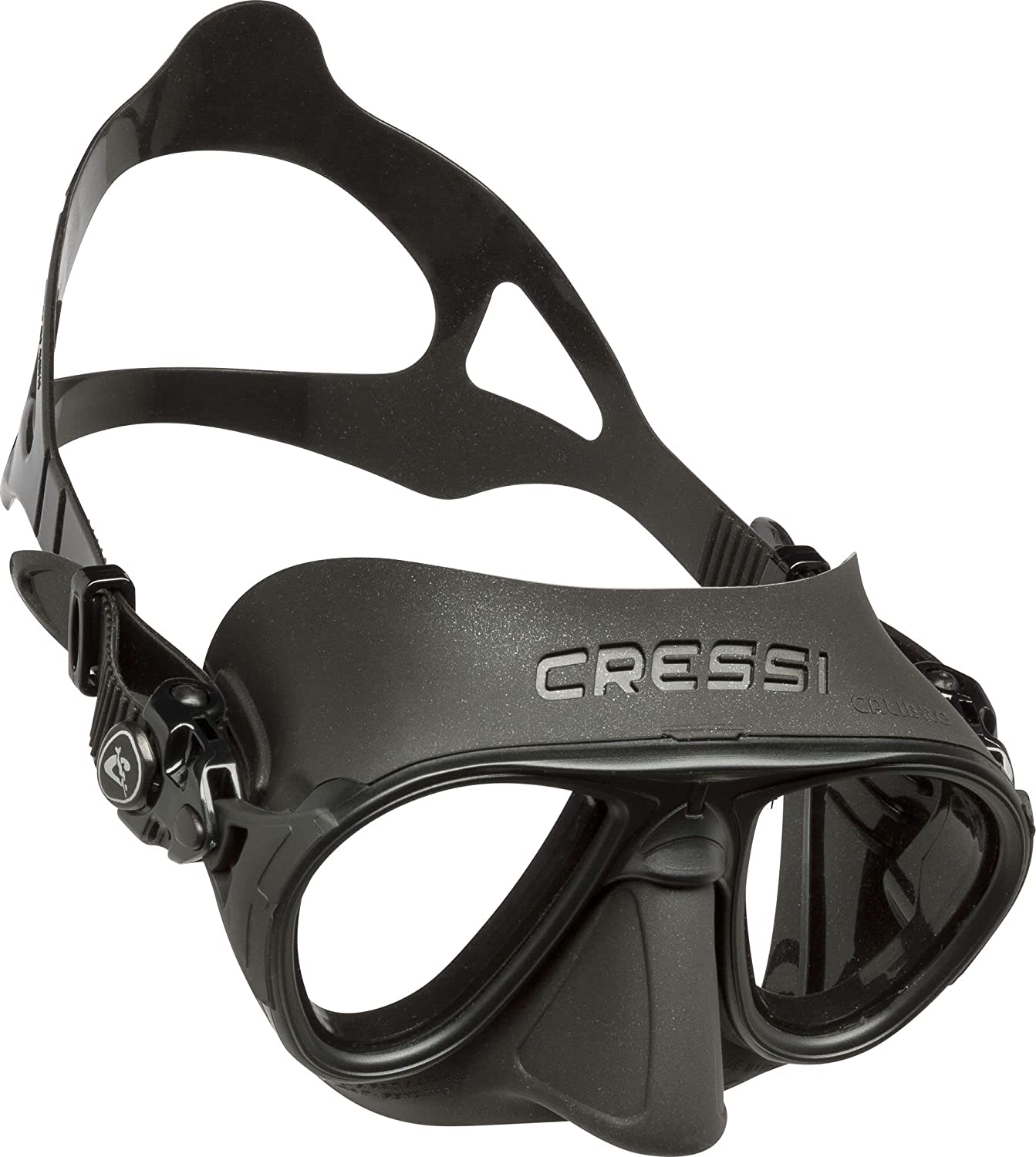 Маска за гмуркане Cressi Caliber, Регулируема каишка, Защита против замъглявване, Черна