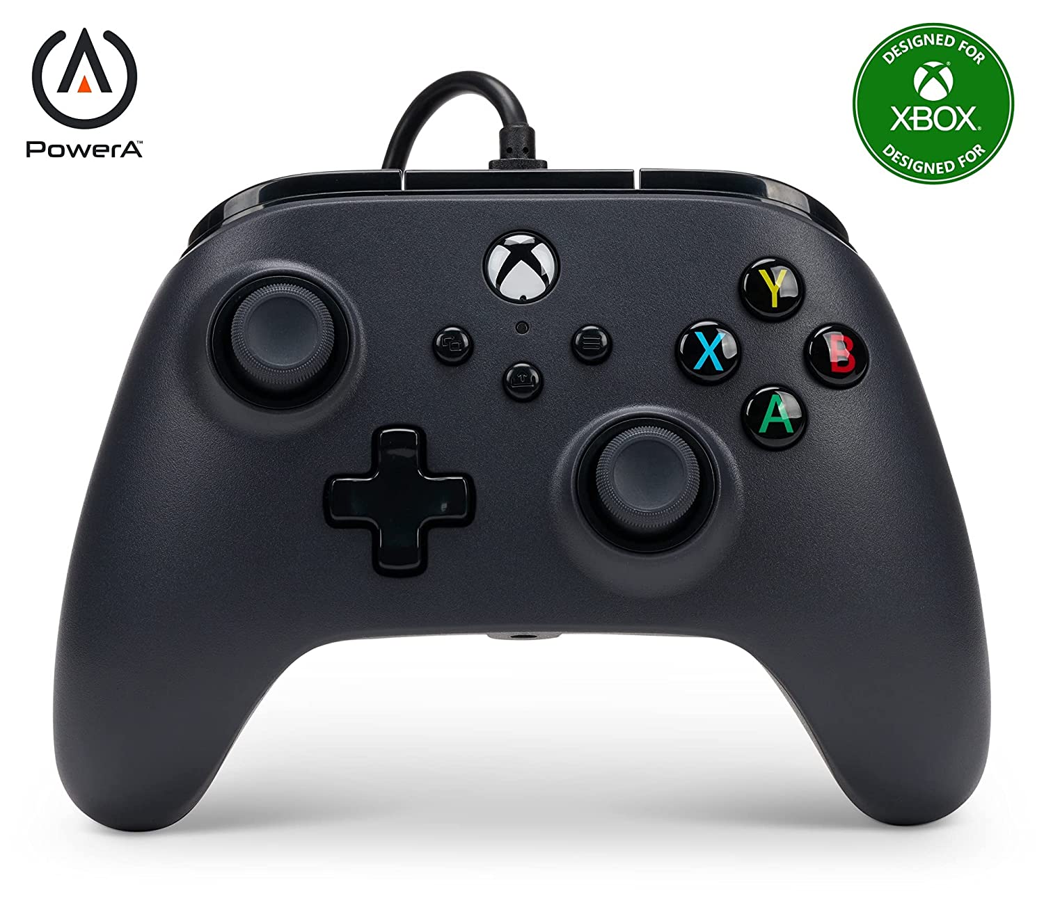 Геймърски контролер с кабел PowerA, Xbox Series X/S, Черен, Кабелен контролер