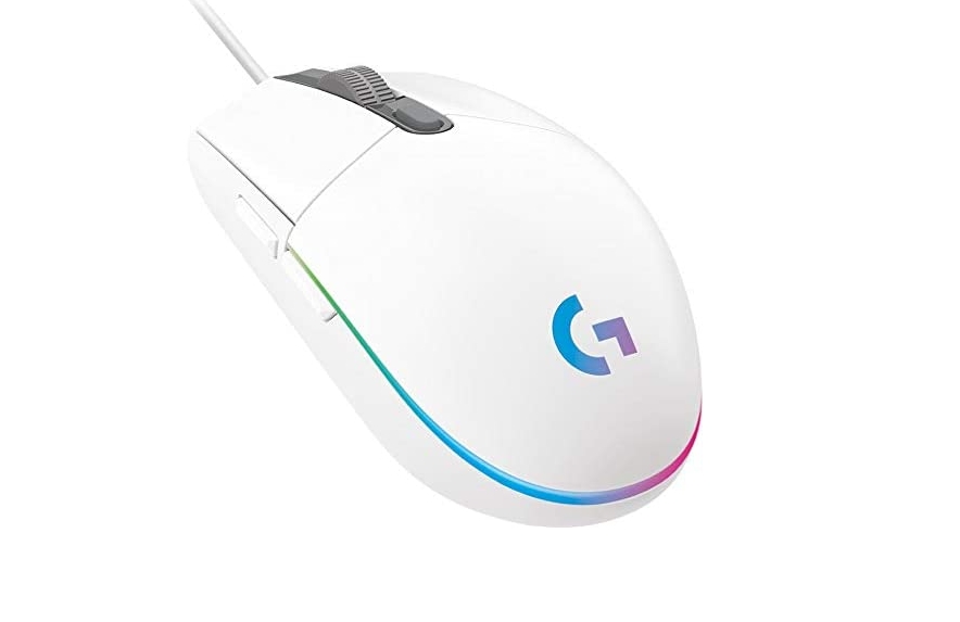 Геймърска мишка Logitech G102, RGB подсветка LightSync, С кабел, Оптична , Бяла