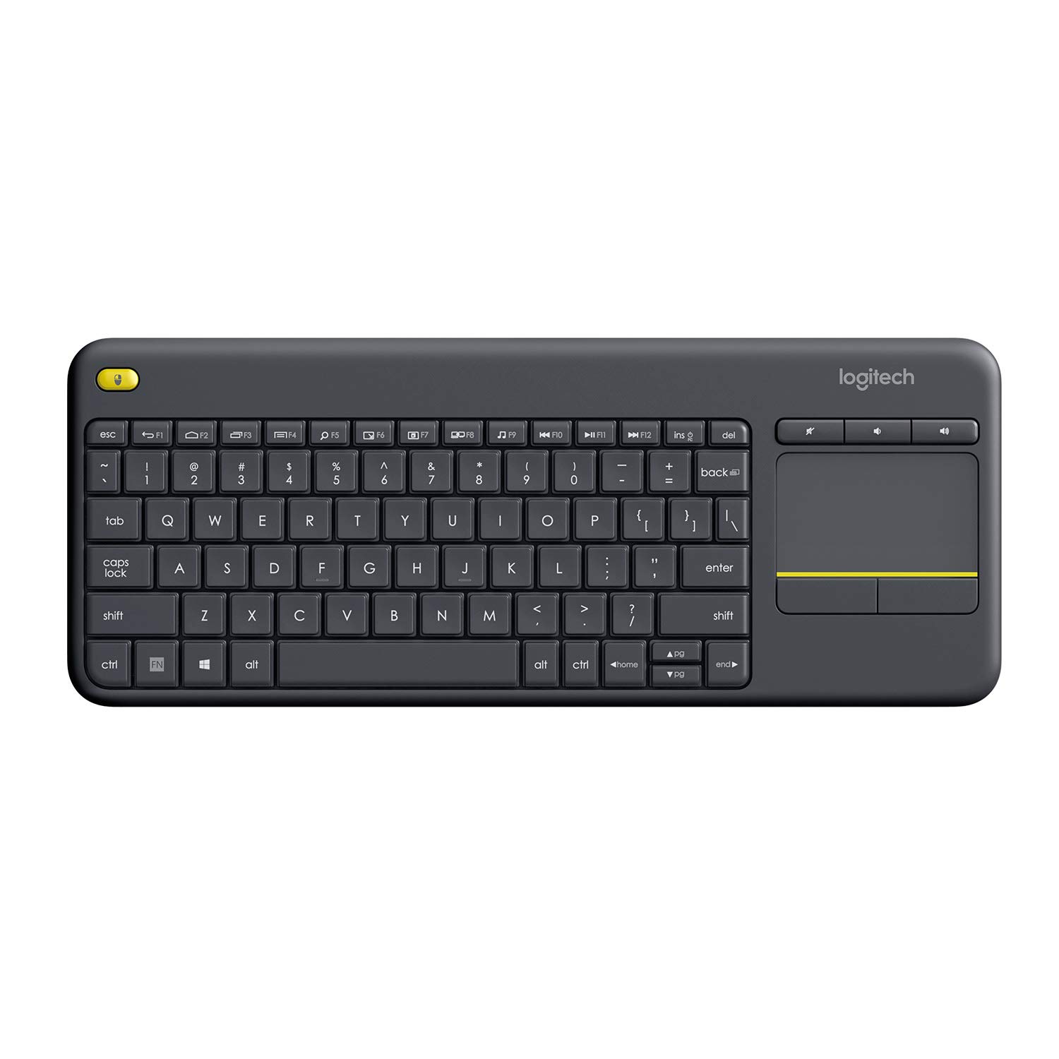 Безжична клавиатура Logitech K400USB, Мембранна, Bluetooth, USB, Черна