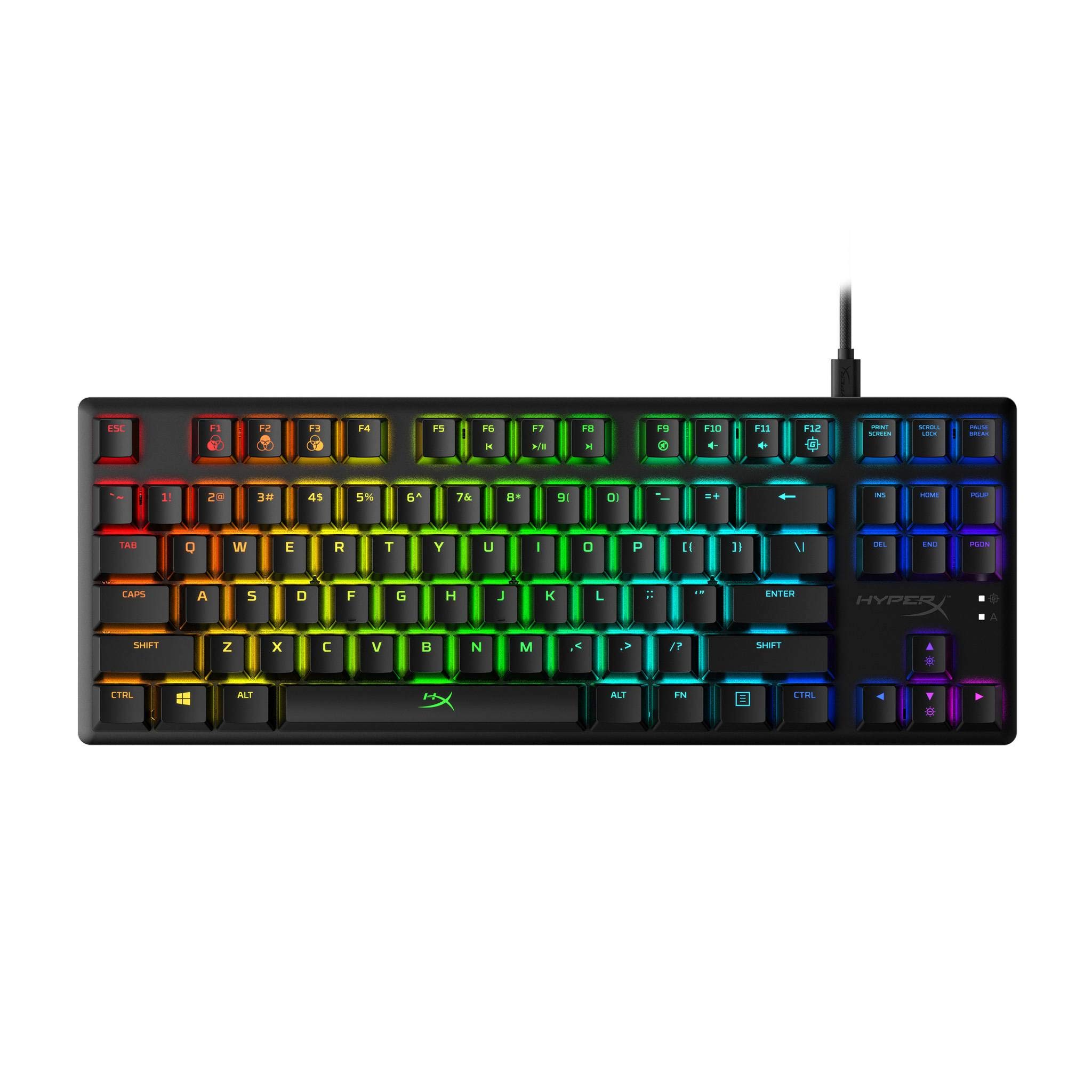 Геймърска клавиатура HyperX HX-KB7RDX-US, Механична, Red суичове, RGB подсветка, Черна