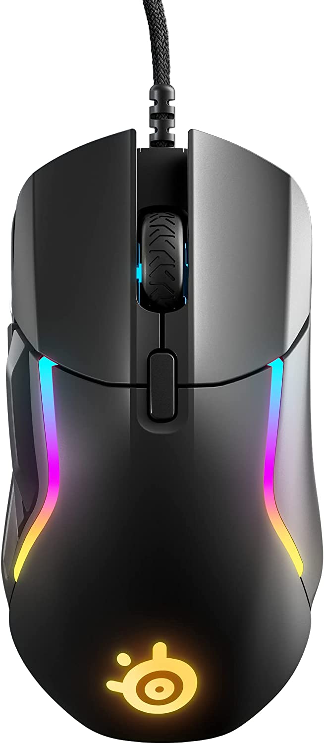 Геймърска мишка SteelSeries Rival 5, До 18000 DPI, Оптична, 9 бутона, Изключително лека, RGB подсветка, Черна