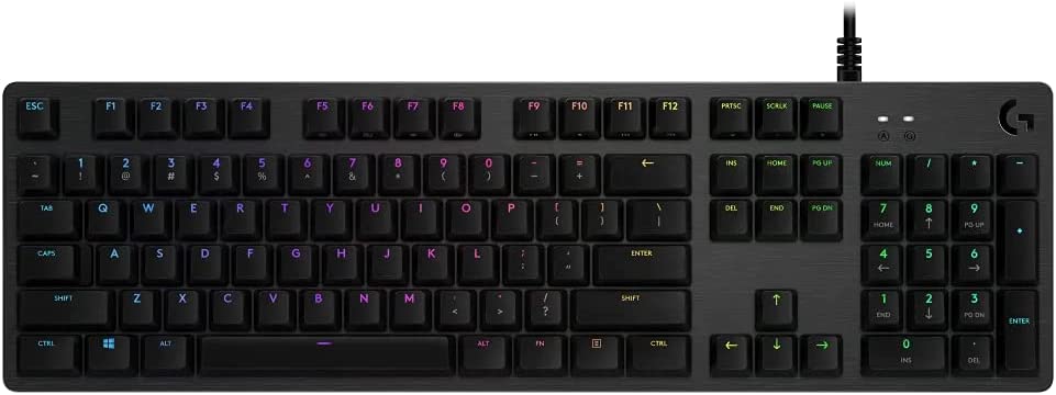 Геймърска клавиатура Logitech G512, GX-Brown, LIGHTSYNC, RGB, Aлуминиев корпус, Чернa