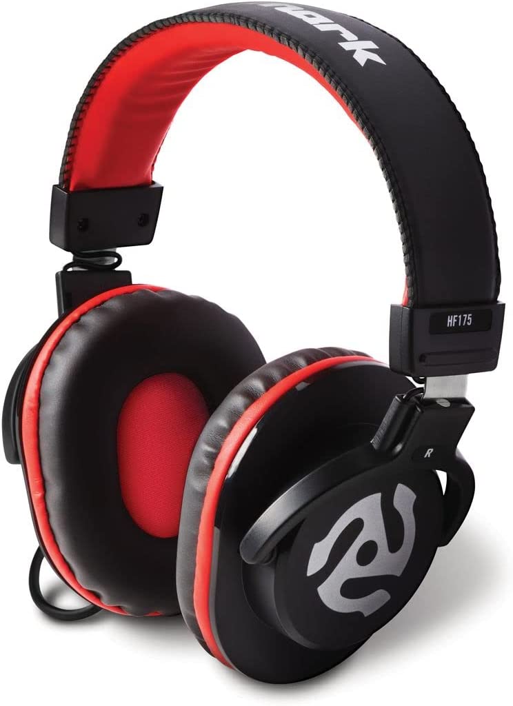 Слушалки Numark HF175, 40 mm драйвер, Затворен дизайн, Висококачествени наушници, 3 m кабел, Черно/Червено