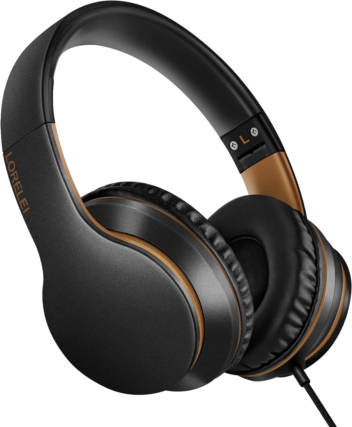 Слушалки LORELEI X6, Микрофон, Леки, Сгъваеми, Кабел 1,45 м, Черно/Златни