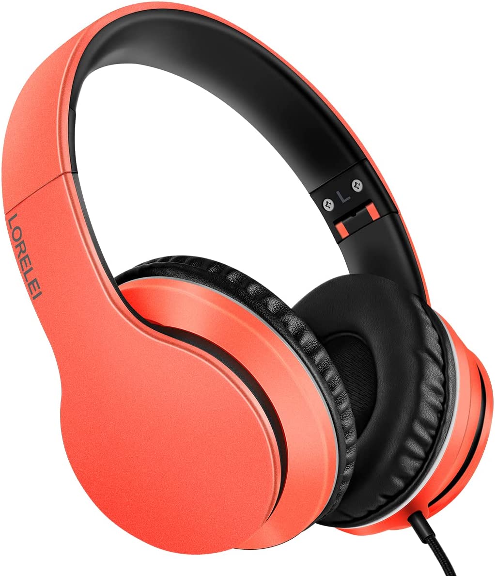 Слушалки LORELEI X6, Микрофон, Леки, Сгъваеми, Кабел 1,45 м, Оранжеви