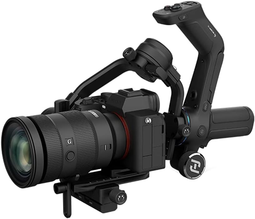 Стабилизатор за камера Feiyu SCORP-C, 3-осен, DSLR, Мах 2.5 кг натоварване, Долна задна ръкохватка, Черен