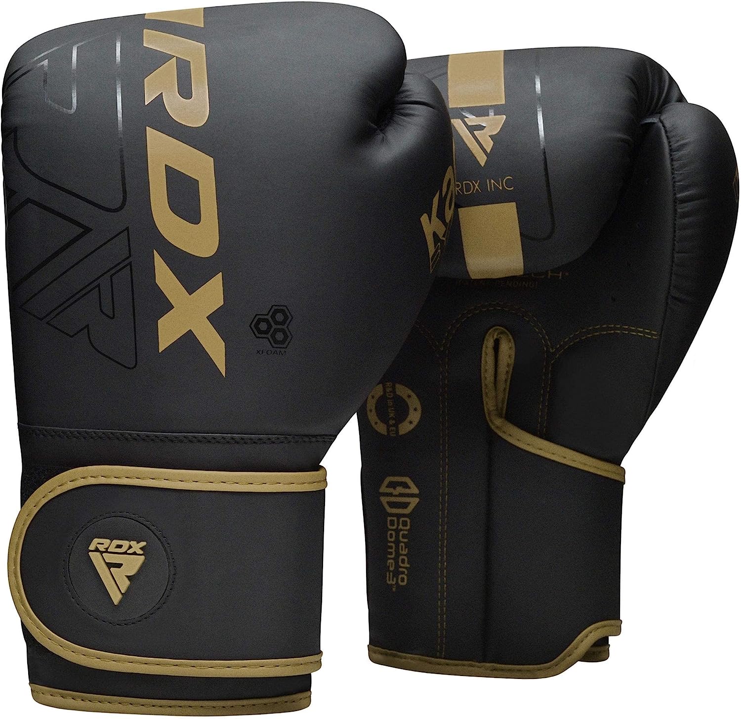 Ръкавици за бокс RDX, 10 oz, Подходящи за тренировка, Пълно затваряне Wraparound, Maya hide ConvEX кожа, Черни