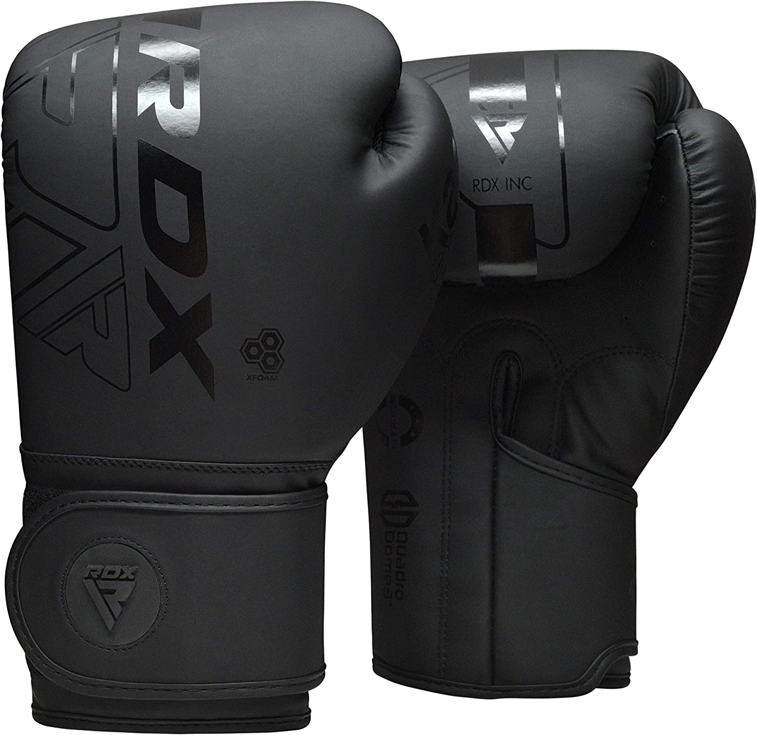 Ръкавици за бокс RDX, 14 oz, Подходящи за спаринг, Пълно затваряне Wraparound, Maya hide ConvEX кожа, Черни