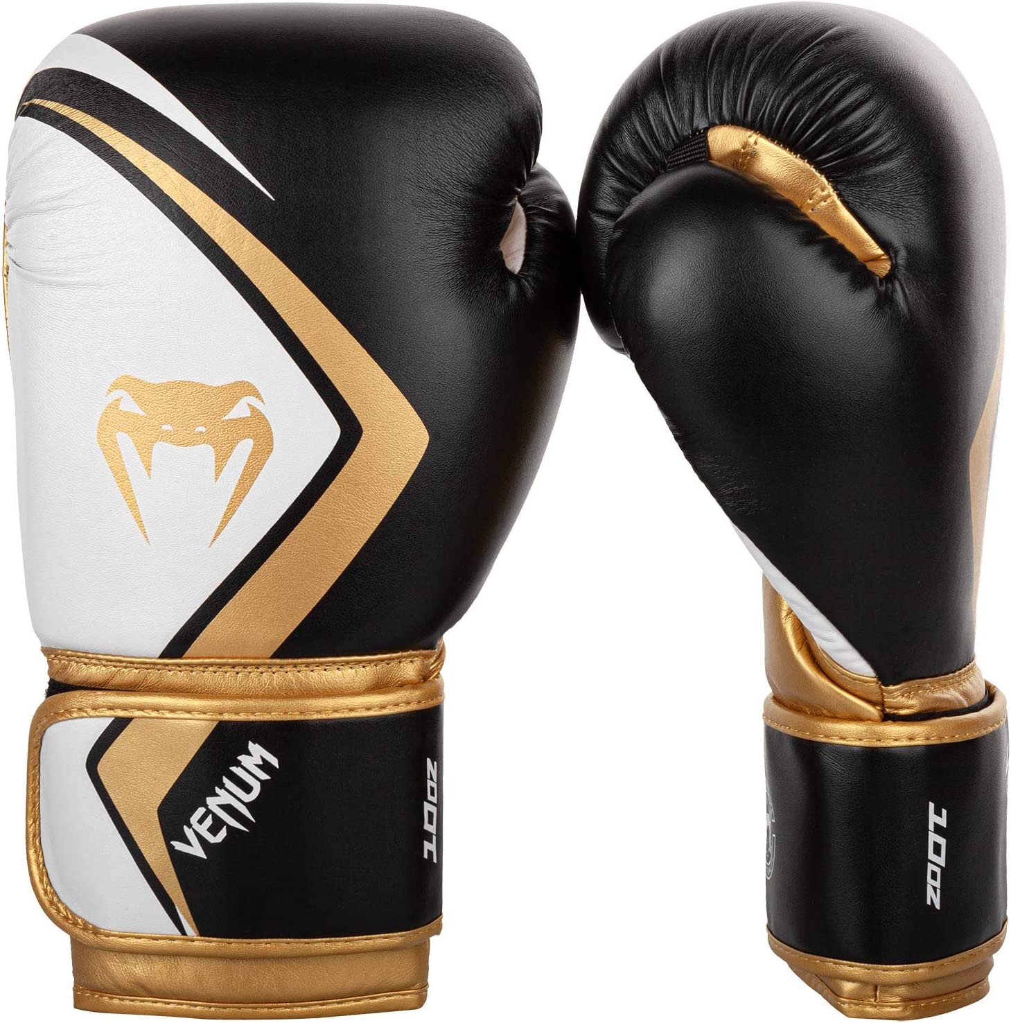 Ръкавици за бокс Venum Contender 2.0, 14 oz, Подходящи за спаринги, Висококачествена изработка, Черни/Златисти/Бели