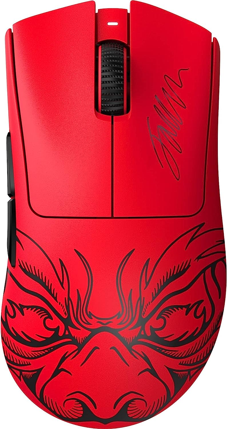 Безжична геймърска мишка Razer DeathAdder V3 Pro, До 30000 DPI, 6 бутона, Оптична, Само 63 гр., Червена