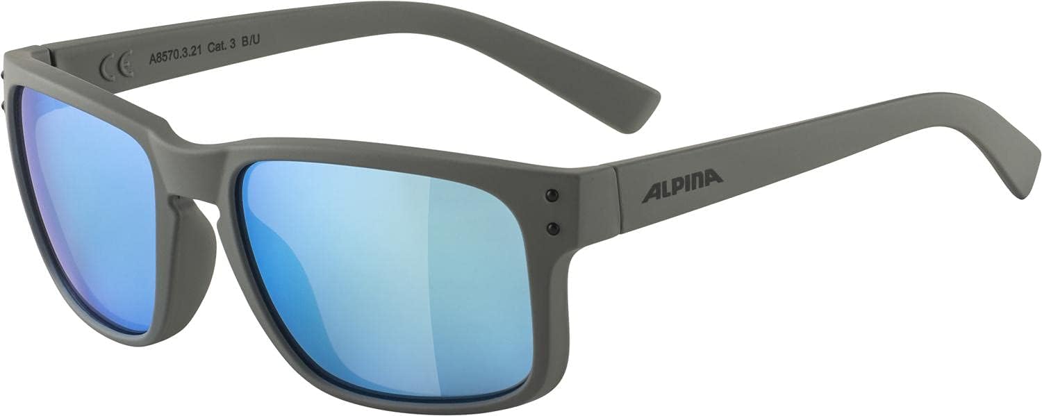Слънчеви очила ALPINA Kosmic, 100% UV защита, Устойчиви на счупване, Висококачествени материали, Сива рамка, Сини лещи