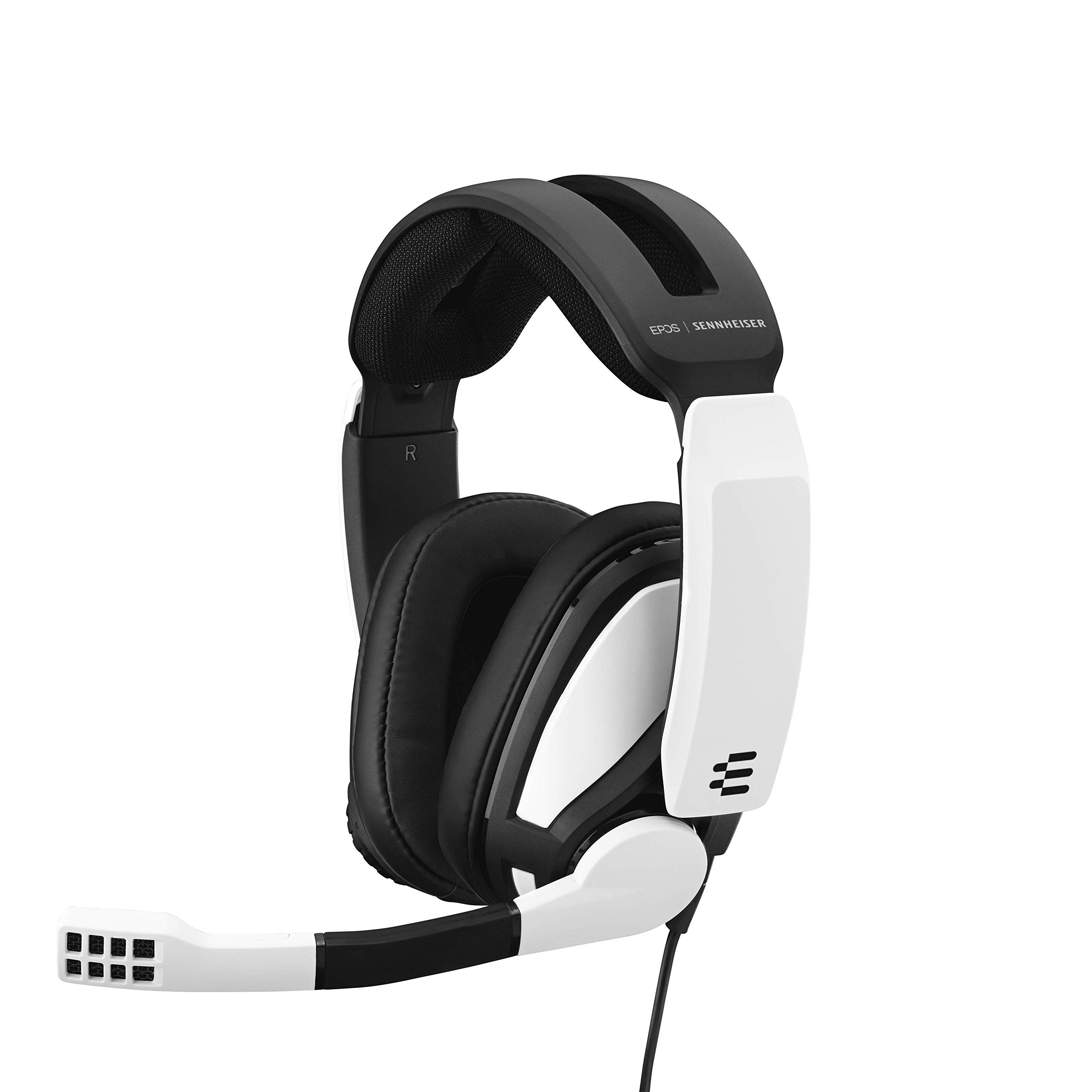 Геймърски слушалки EPOS Sennheiser GSP 301, Шумопотискащ микрофон, 3.5мм жак, PC, MAC, PS4, PS5, Xbox, Бели с черно