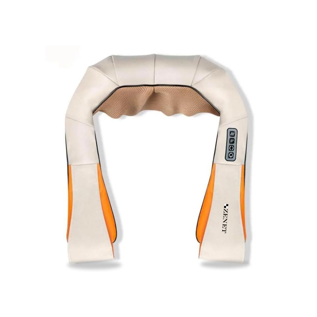 Шиацу масажор за гръб, рамене и врат ZENET-757 с функция за затопляне - Бежов