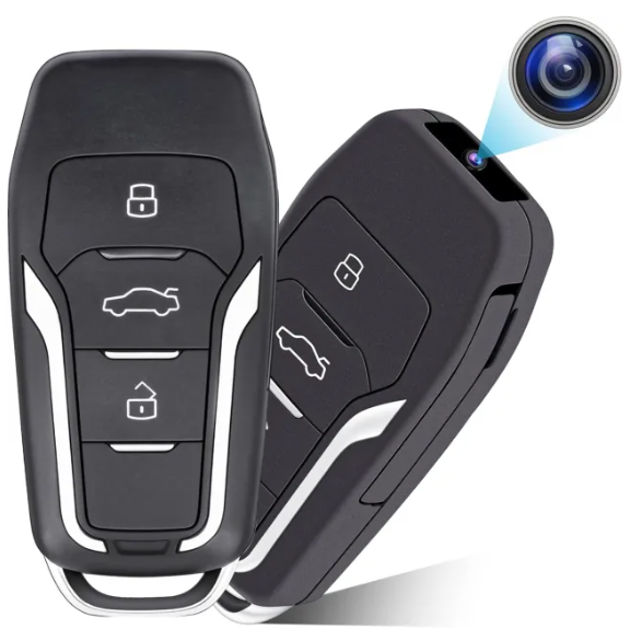 Скрита мини камера в автомобилен ключ, 1080p Full HD, Видеонаблюдение, Охранителна камера, Шпионаж, Mикрофон, Сензор за ...