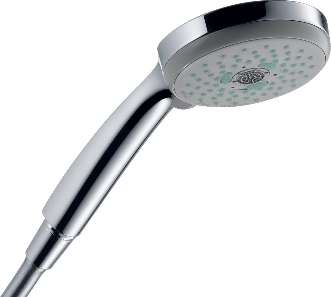 Душ слушалка Hansgrohe Croma Multi 100, Кръгла форма, 100мм диаметър, 3 вида струи, Масажираща функция, Сребриста