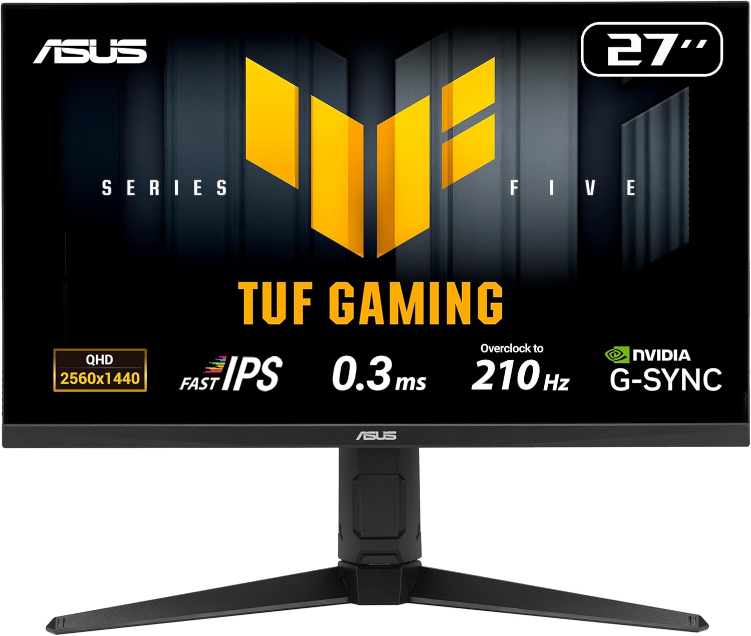 ASUS TUF Gaming VG27AQL5A 27-инчов WQHD монитор (210 Hz, 0.3ms GtG, FreeSync, Adaptive Sync, ELMB, GameFast, DisplayHDR ...