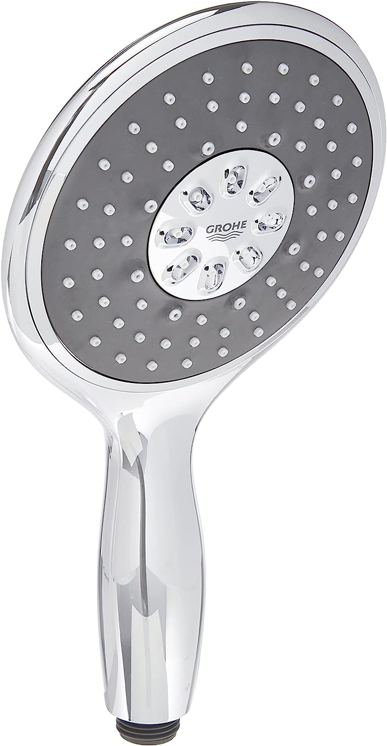 Душ слушалка Grohe Vitalio Rain, Кръгла, 130мм, Четири режима струя, Защита от варовик, Водоспестяваща, Сребрист