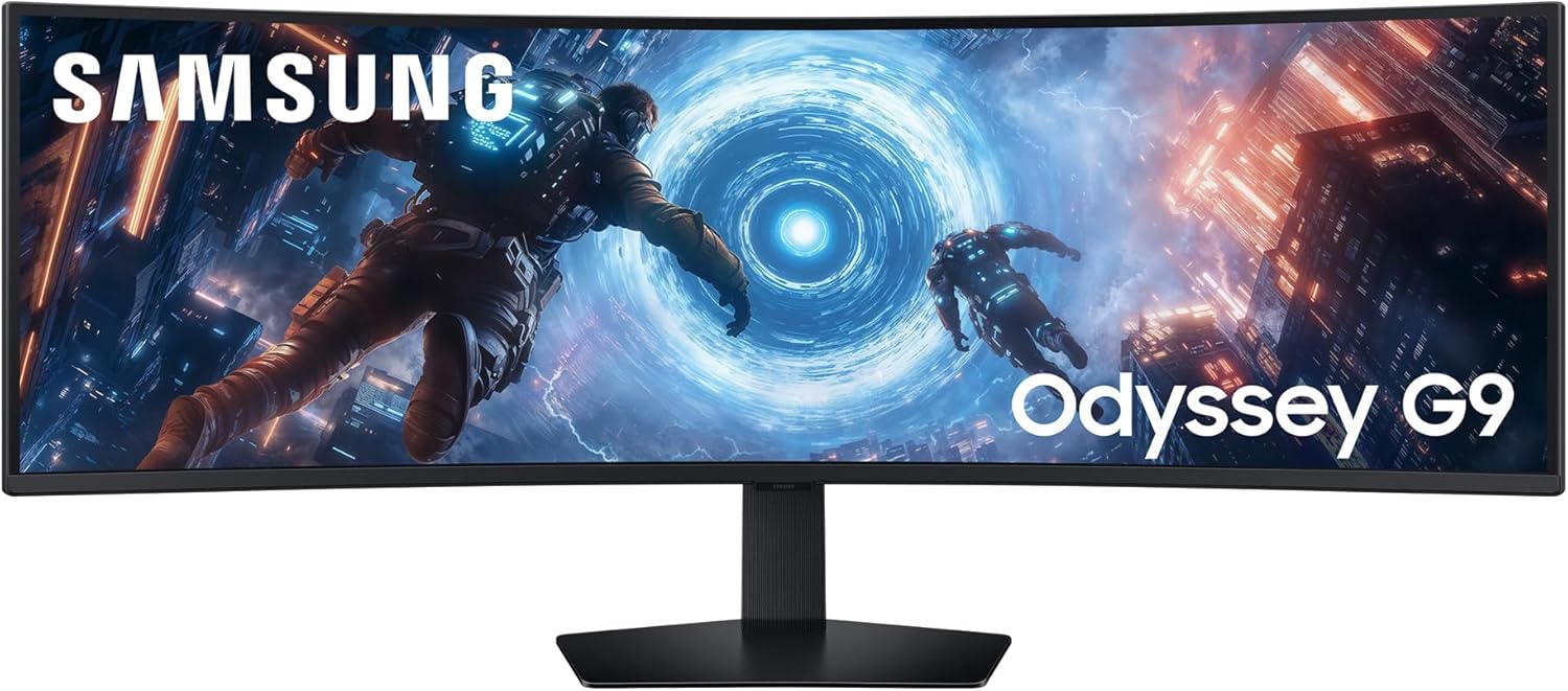 Samsung Odyssey Ark G91F, ултраширок извит геймърски монитор, 49 инча, LED VA панел, DQHD, 5120 x 1440 пиксела, FreeSync...