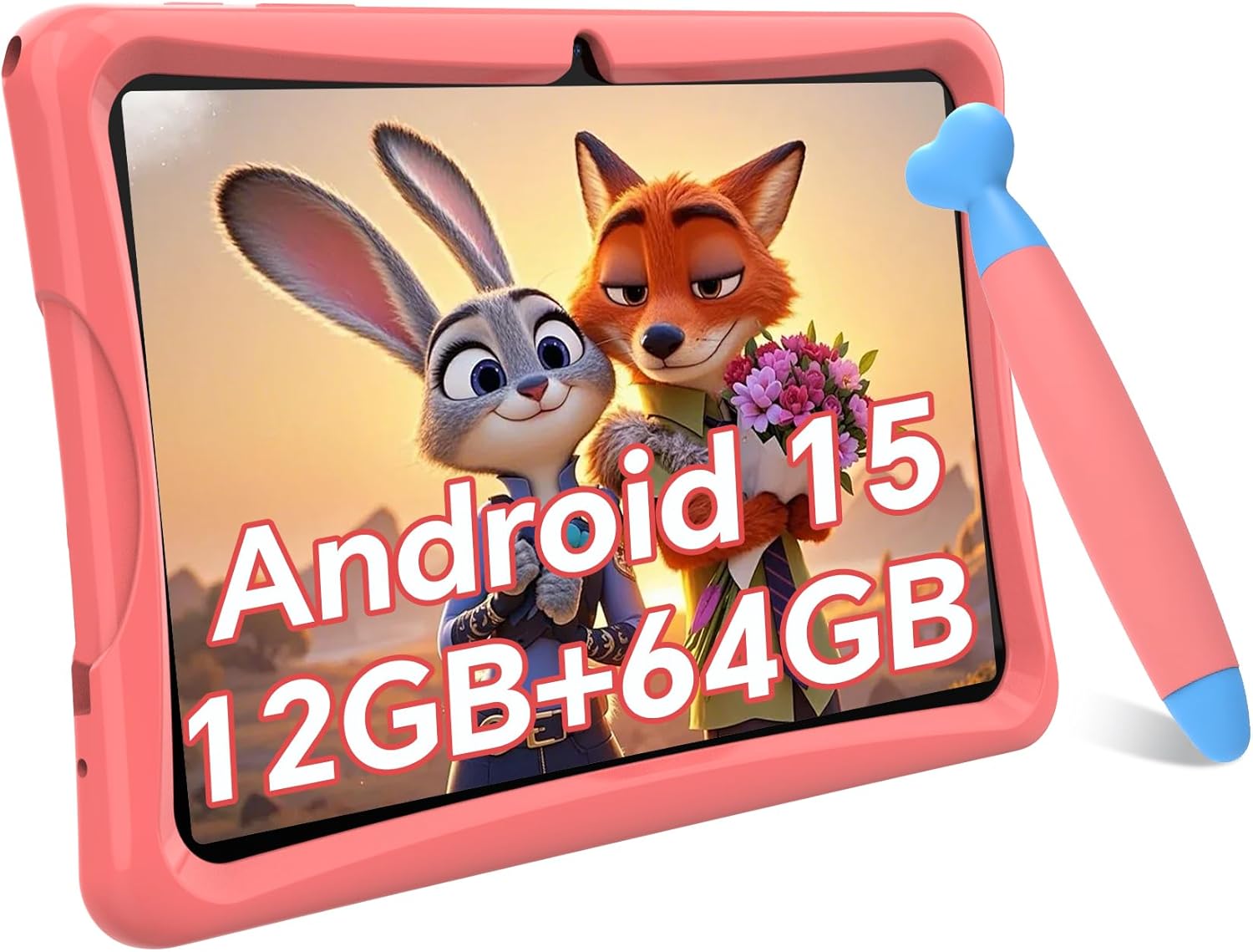 Детски таблет TABWEE 10 инча, Android 15 с 12GB RAM + 64GB ROM + 2TB разширяема, 5G WiFi, Widevine L1, 5000mAh, четирияд...