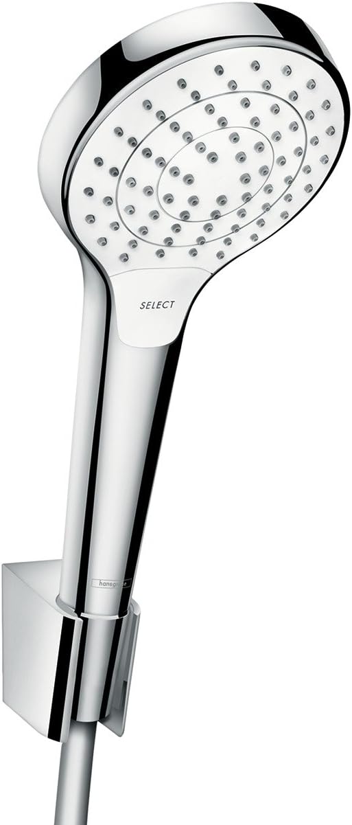 Душ слушалка Hansgrohe Croma Select S, 110мм диаметър, Три режима на струя, Включва маркуч 1.6м, Смяна на режими с бутон