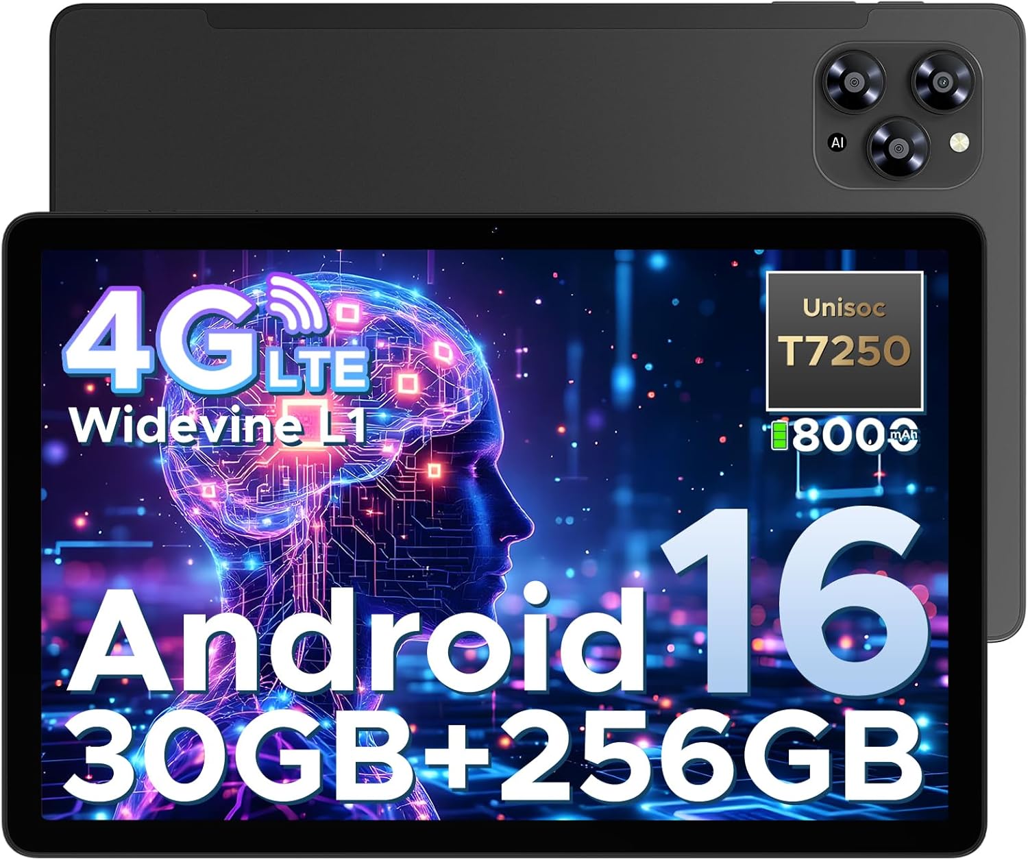 DOOGEE Tab G6 Android 16 таблет 11 инча, 30GB RAM + 256GB ROM таблет със слот за SIM карта, 90Hz дисплей, Unisoc T7250 8...