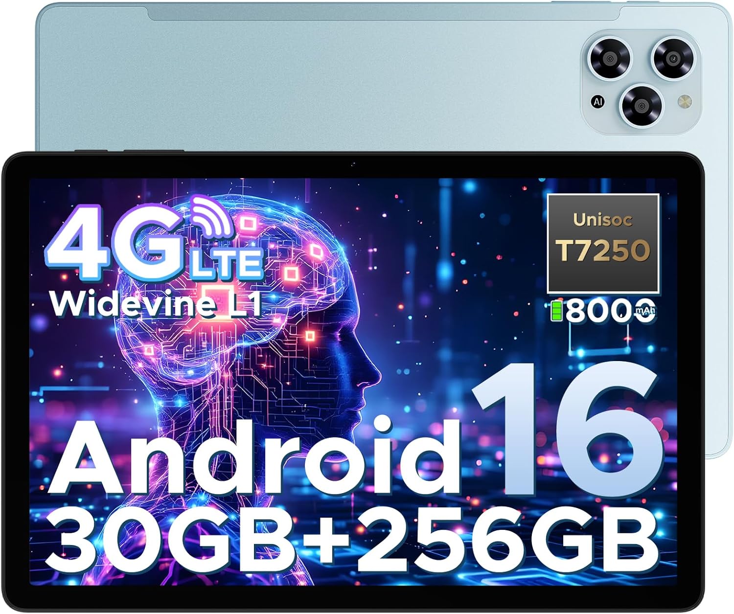 DOOGEE Tab G6 Android 16 таблет 11 инча, 30GB RAM + 256GB ROM таблет със слот за SIM карта, 90Hz дисплей, Unisoc T7250 8...