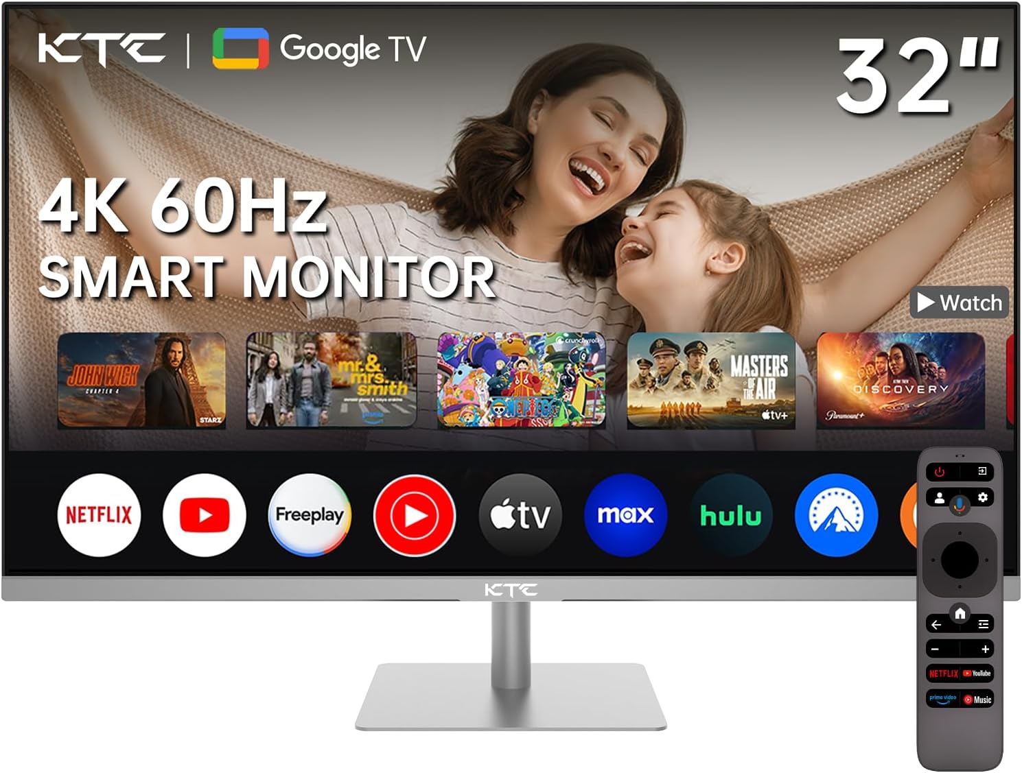 32-инчов смарт монитор със Smart TV система, UHD 4K @ 60Hz, Bluetooth, WiFi, високоговорител, KVM, гласово дистанционно,...