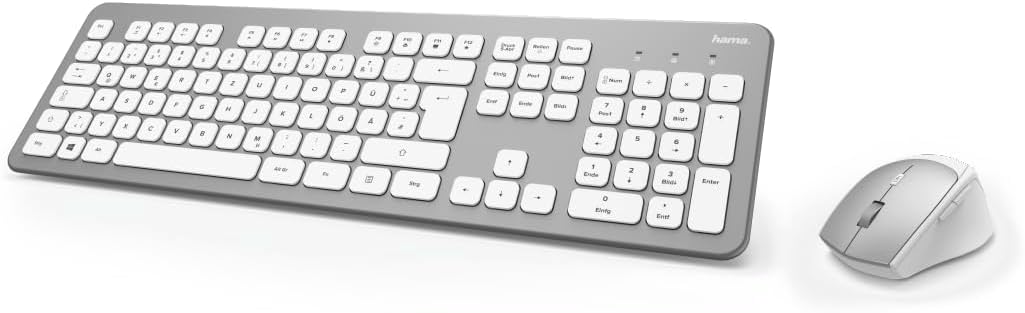 Комплект безжична клавиатура и мишка Hama (QWERTZ разположение на клавишите, безжична ергономична мишка, 2.4 GHz, USB пр...