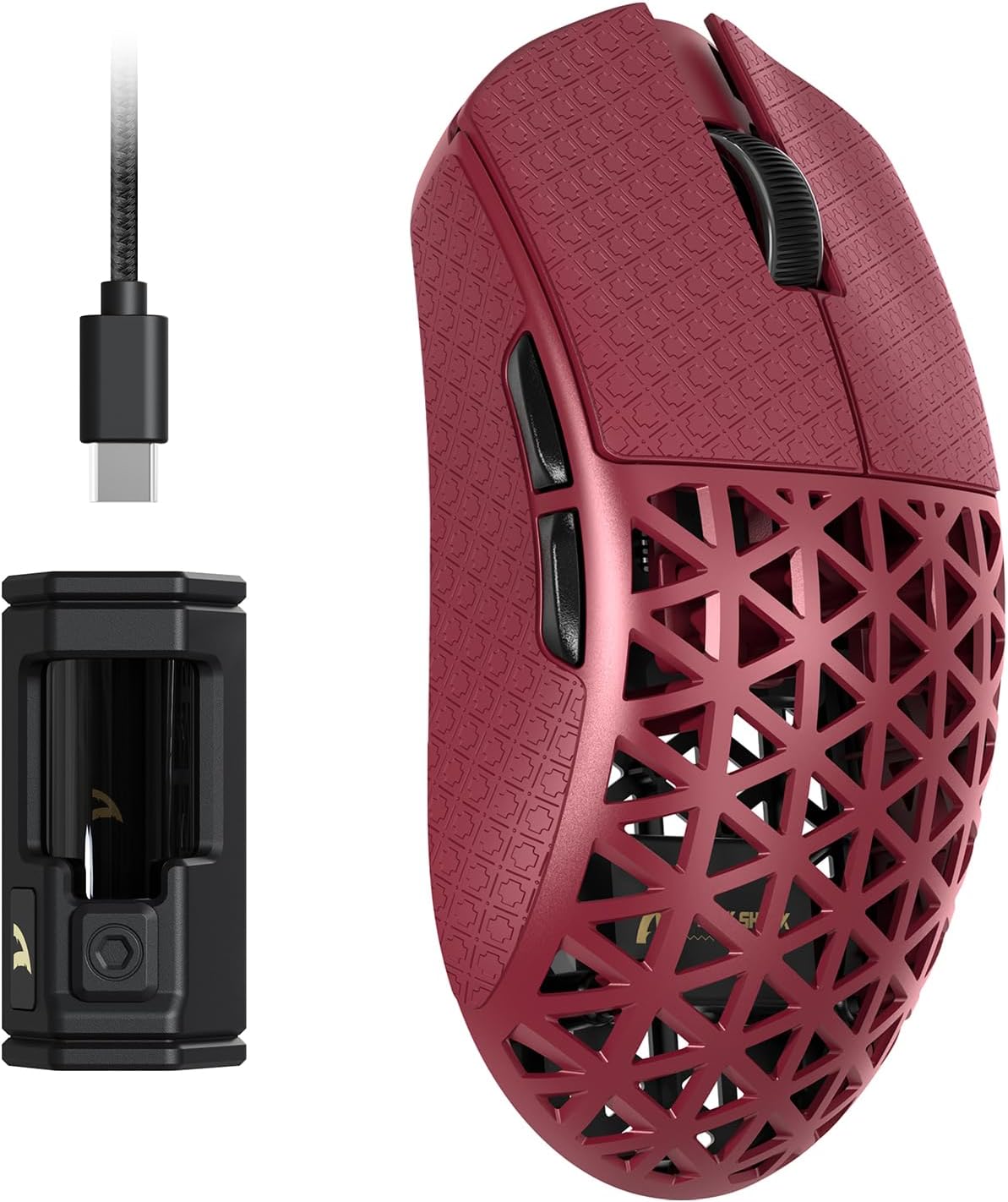Безжична геймърска мишка ATTACK SHARK R5 Ultra Carbon Fiber HyperSpeed, 39g ултралека мишка с лента за захващане, 2.4G/B...