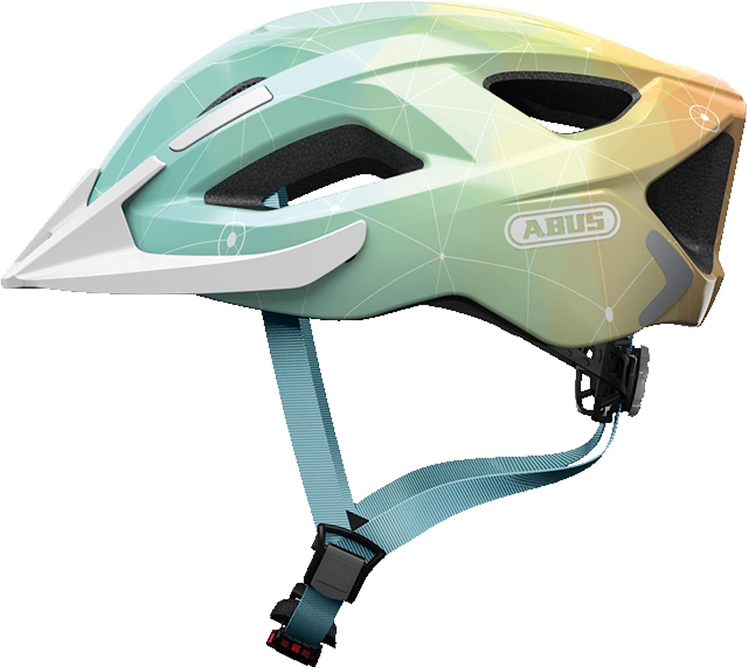 Каска за велосипед ABUS Aduro 2.0, Размер S (51 - 55см обиколка) Регулируем дизайн, Вентилация, Шарена