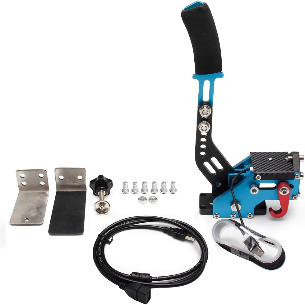 Ръчна спирачка за компютър Bruce & Shark, 64-битова USB ръчна спирачка за състезателни игри, стойка за волан G27 / G29 G...